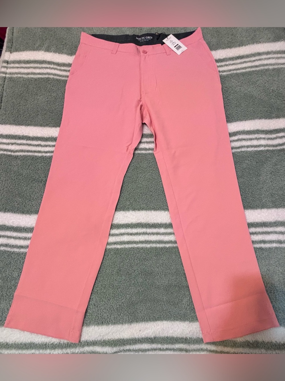 Men’s Matte Grey Wayfarer 5-Pocket Golf Pants 38 x 32 Dusty Rose